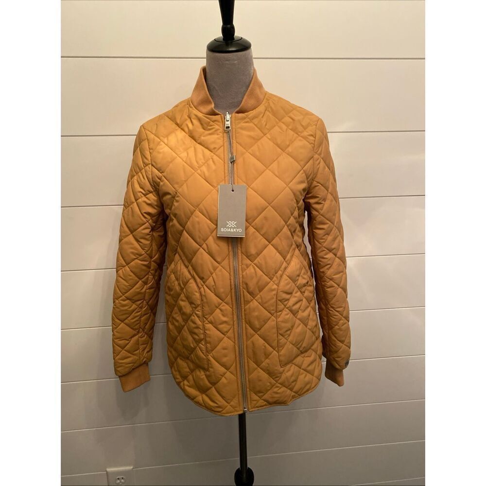NWT Soia & Kyo Jodie Quilted Reversible Bomber Jacket Melon Size XSmall - Picture 4 of 12